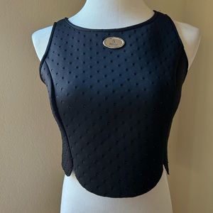 Nwot black designer crop tank top